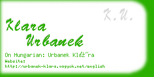 klara urbanek business card